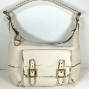 Fossil Ivory Soft Leather Hobo Shoulder Bag